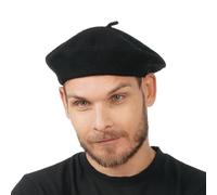 Chaks - berretto per adulti, stile classico francese, berretto di lana, cappello da pittore per carnevale, festa a tema