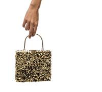 Chaks Borsetta, pochette con paillettes glitterate, borsa da sera piccola, borsa con manico, accessorio per carnevale, discoteca, vita quotidiana