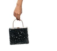 Chaks - Borsetta, pochette con paillettes glitterate, borsa da sera piccola, borsa con manico, accessorio per carnevale, discoteca, vita quotidiana