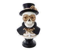 Chaks - Busto scheletrico in stile veneziano, figura XXL, figura decorativa in resina sintetica con cappello e maschera da ballo per Halloween