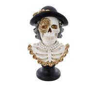 Chaks - Busto scheletro in stile veneziano, figura XXL, figura decorativa in resina sintetica con cappello e maschera da ballo per Halloween