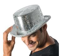 Chaks - Cappelli a cilindro per adulti, palla da discoteca, cappello a specchio con paillettes, accessorio per festival, carnevale e feste
