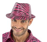 Chaks - Cappello con paillettes in stile tigre per donna e uomo, fedora scintillante come accessorio per costumi di carnevale e festival