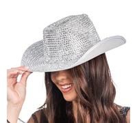 Chaks - Cappello da cowboy con strass per Carnevale e festival