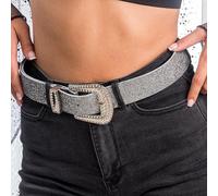 Chaks - Cintura da donna in similpelle, strass, glitter western cowgirl, bling, cintura per jeans