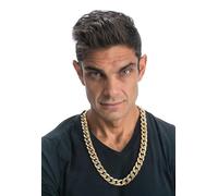Chaks - Collana d'oro, collana da rapper in stile hip hop anni '90, accessorio per costumi di carnevale, feste, tute anni '80