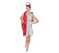 Chaks - Costume da angelo e diavolo, 2 pezzi con abito, ali e cerchietto, travestimento per Halloween e Carnevale