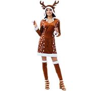 Chaks Costume da Donna Cervo Sophie Vestito Marrone Foresta Travestimento Animale Carnevale (M)