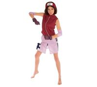 Chaks - Costume da donna Sakura Haruno, outfit ufficiale Naruto con accessori, set anime da 8 pezzi per carnevale e Comic Con