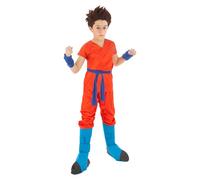 CHAKS Costume Goku Saiyan Super Dragon Ball per bambini, colorato, 7-8 anni (128 cm)