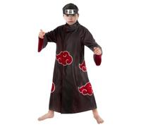 Chaks - Costume da Itachi Uchiha per bambini, abito cosplay anime | Costume ufficiale di Naruto, set da 2 pezzi con tunica e fascia per la testa, per il Carnevale e gli eventi anime