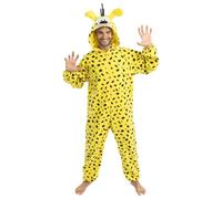 Chaks - Costume da Marsupilami, tuta gialla da uomo | Tuta ufficiale Marsupilami con cappuccio e orecchie 3D, outfit per Comic Con, Carnevale e feste a tema