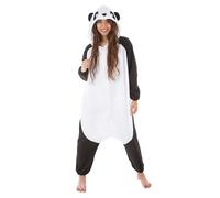 Chaks - Costume da panda per adulto, tuta con cappuccio, costume da animale per carnevale, festa a tema