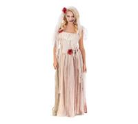 Chaks - Costume da sposa zombie da donna, 2 pezzi, abito di Halloween