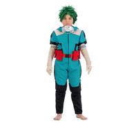 Chaks My Hero Academia Costume Izuku Midoriya per bambini, taglia 128-152, verde, costume da manga con licenza di carnevale (140)