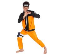 Naruto Uzumaki Costume 5 Pezzi Arancione Nero - M