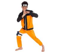 Chaks - Costume di Naruto, abito cosplay anime per convention | Costume ufficiale di Naruto, set da 5 pezzi con maglietta, pantaloni, bandana, marsupio e fascia per la gamba, Carnevale
