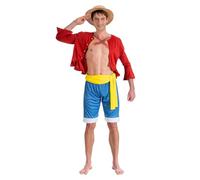 Chaks C4612XL - Costume Luffy, da adulto, taglia XL