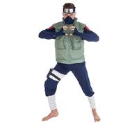 Chaks - Costume Kakashi Hatake da uomo, outfit ufficiale Naruto con accessori, set anime da 8 pezzi per carnevale e Comic Con