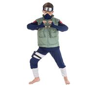 Chaks - Costume Kakashi Hatake per ragazzi, outfit ufficiale Naruto con accessori, set anime in 8 pezzi per carnevale e Comic Con