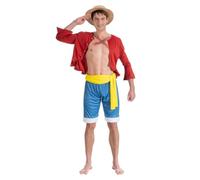 Chaks C4612XL - Costume Luffy, da adulto, taglia XL