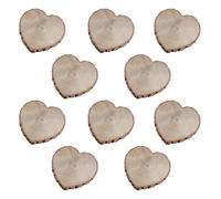 Chaks - Decorazione da tavola a forma di cuore in legno con corteccia