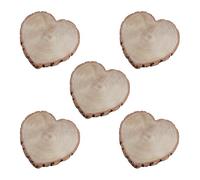 Chaks - Decorazione da tavola a forma di cuore in legno con corteccia