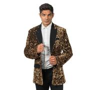 Chaks - Giacca con paillettes, giacca glitterata per festival, carnevale, Capodanno, giacca con paillettes per costume da showman