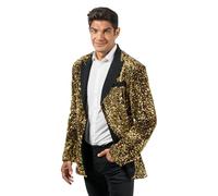 Chaks - Giacca di paillettes, giacca glitterata per festival, carnevale, Capodanno, giacca di paillettes per costume da showman