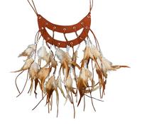 Chaks gioielli indiani da donna, collana con piume e perline - accessori per carnevale e festival in pelle