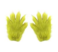 Chaks - Guanti da Grinch, accessori per costumi natalizi | Accessori ufficiali per il costume da Grinch, guanti natalizi con pelliccia sintetica verde, Natale e festa a tema