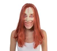 Chaks - Maschera da brivido con capelli rossi, maschera in lattice