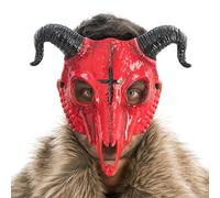 Chaks - Maschera da diavolo con corna, semimaschera con simbolo della croce, accessori per costumi di Halloween, carnevale e feste horror
