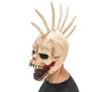 Chaks - Maschera integrale in lattice a cranio cresta Punk da uomo - Accessorio per travestimento - Cosplay per Halloween - Tema: Zombie