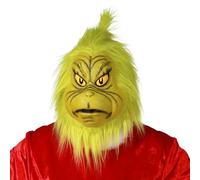 Chaks - Maschera The Grinch™ con capelli sintetici, maschera natalizia verde per adulti, accessorio per travestimento