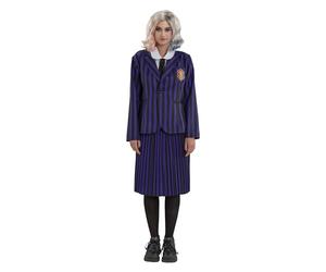 Chaks - Mercoledì uniforme scolastica Enid Sinclair, costume a 3 pezzi per bambini, vestito per Halloween e carnevale