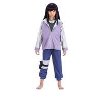 Chaks Naruto Costume Hinata Uzumaki per bambini, taglia 128 - 152, blu e viola manga Costume Anime Cosplay Carnevale (152)
