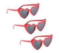 Chaks - Occhiali a forma di cuore da donna, set da 3, occhiali da festival