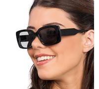 Chaks - Occhiali da sole da donna, neri con lenti colorate, accessori per festival e feste a tema