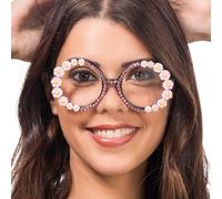 Chaks - Occhiali hippie, accessorio anni '70, fiori e strass