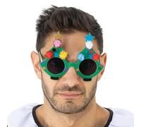 Chaks - Occhiali Terrifier da albero di Natale per adulti, divertente accessorio per costumi con montatura verde e lenti scure