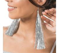 Chaks - Orecchini di orpelli, lunghezza 17 cm, orecchini a perno glitterati, bigiotteria, accessorio per carnevale, festa, festival