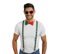 Chaks - Pacchetto per fan, set di costumi con bretelle, papillon e occhiali