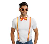 Chaks - Pacchetto per fan, set di costumi con bretelle, papillon e occhiali