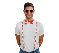 Chaks - Pacchetto per fan, set di costumi con bretelle, papillon e occhiali
