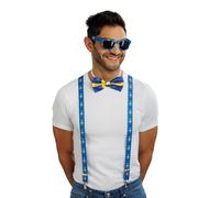 Chaks - Pacchetto per fan, set di costumi con bretelle, papillon e occhiali