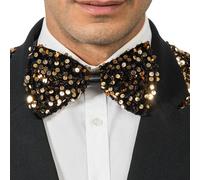 Chaks - Papillon con paillettes, accessorio glitterato per Capodanno | Papillon già annodato come accessorio per costumi, addio al celibato, discoteca e feste a tema, design luccicante