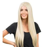 Chaks - Parrucca lunga 73 cm, dritta con riga centrale, capelli sintetici, per cosplay, festival, carnevale