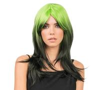 Chaks - Parrucca con frange, lunga 48 cm, capelli bicolore, parrucca per capelli lunghi da donna, cosplay, carnevale, festival