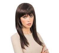 Chaks - Parrucca con frange, lunga 58 cm, capelli sintetici lisci per donna, cosplay, carnevale, festival